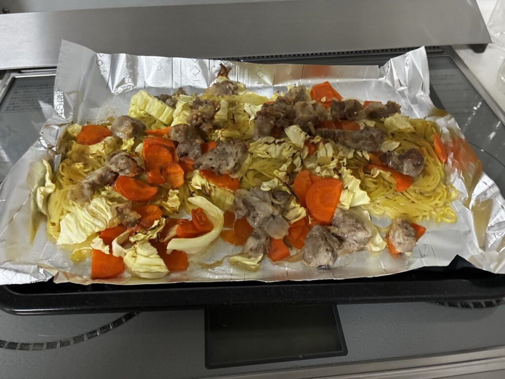 焼きそば調理後