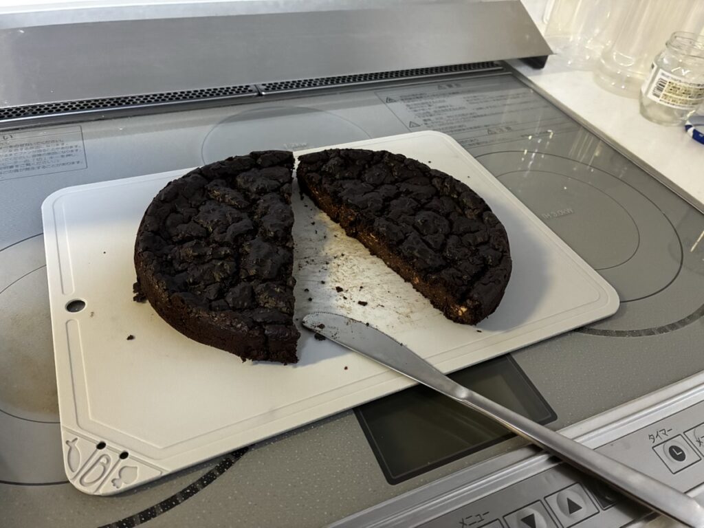 豆腐ガトーショコラカット後