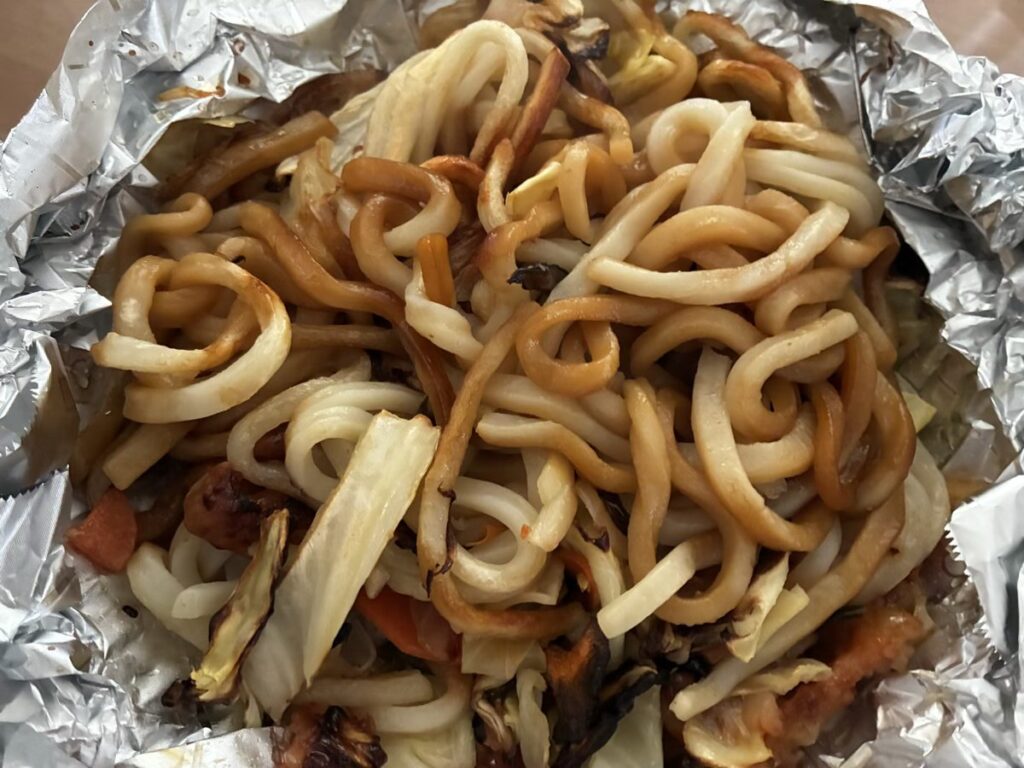 焼きうどん混ぜ後
