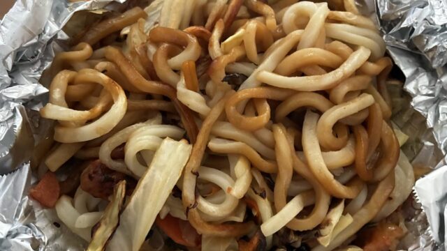 焼きうどん混ぜ後
