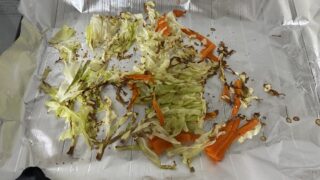ヘルシオの「焼く」で仕上げた野菜炒め