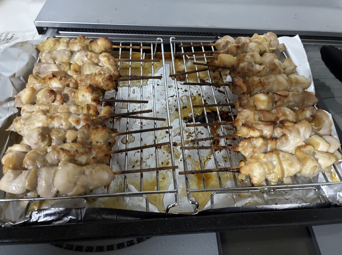 ヘルシオで焼き上がった自家製焼き鳥