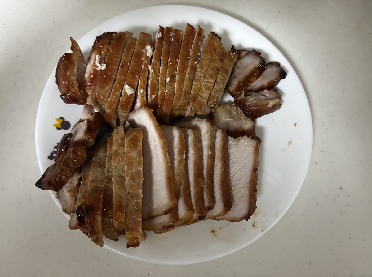 薄切りにしたヘルシオチャーシュー