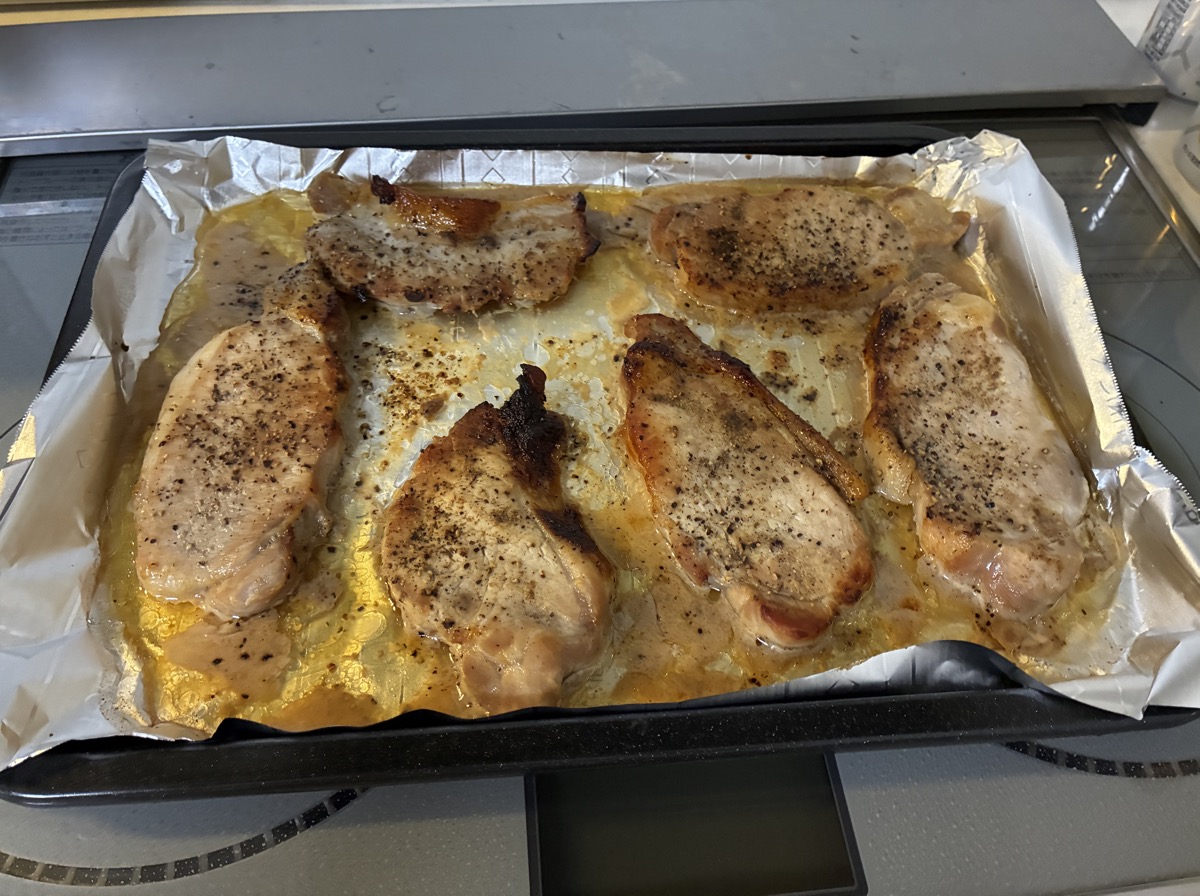 ヘルシオで焼きあがった香味豚